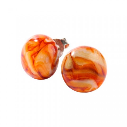 Серьги Zsiska - Colourful Beads orange marble small