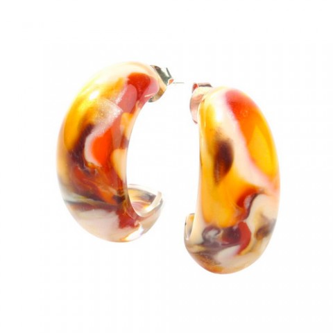 Серьги Zsiska - Colourful Beads orange marble sfera