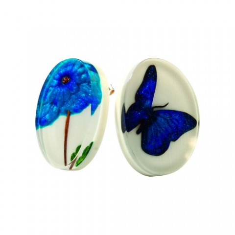 Серьги Zsiska - Butterfly blue oval